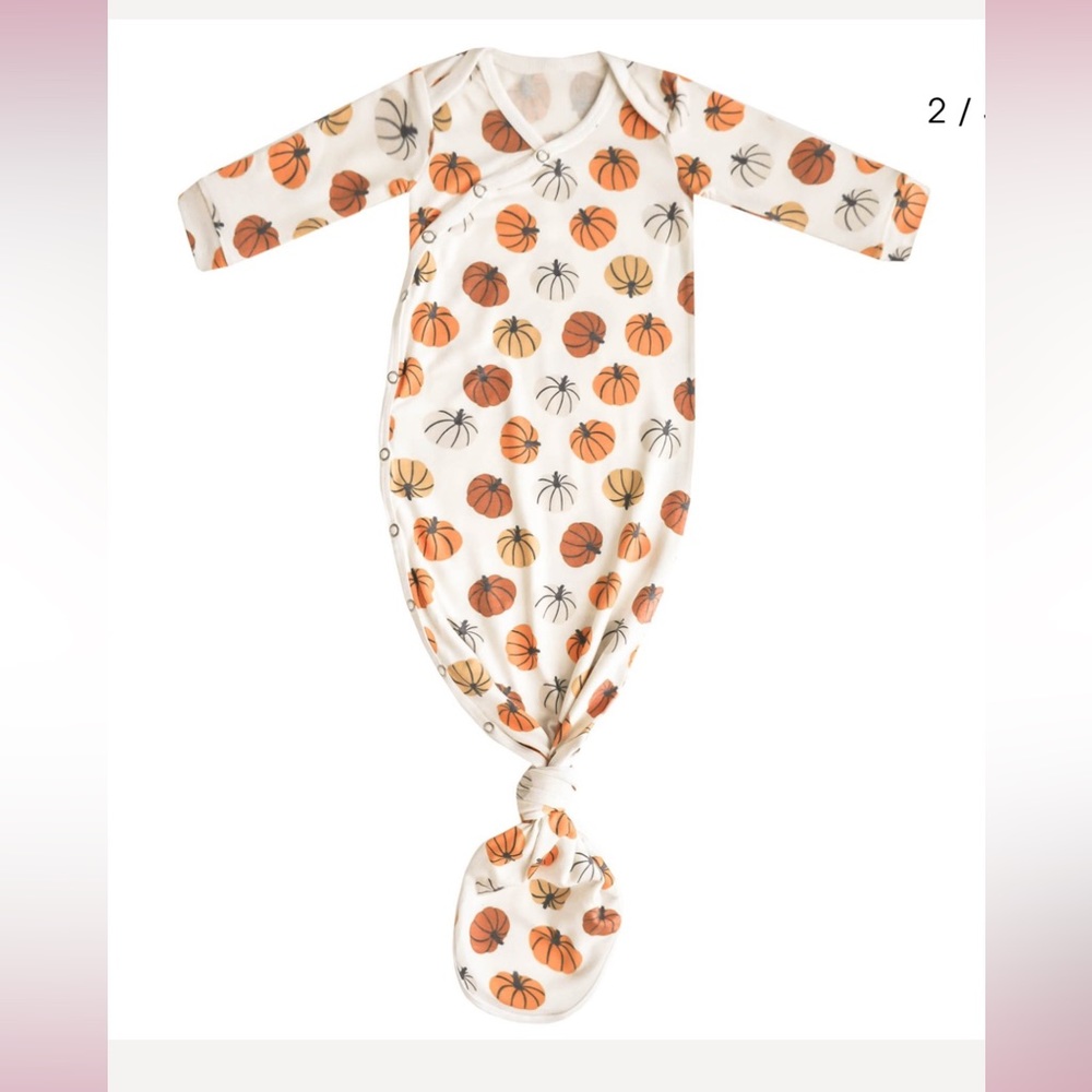 Copper Pearl Knotted Gown. Newborn. Excellent Condition.